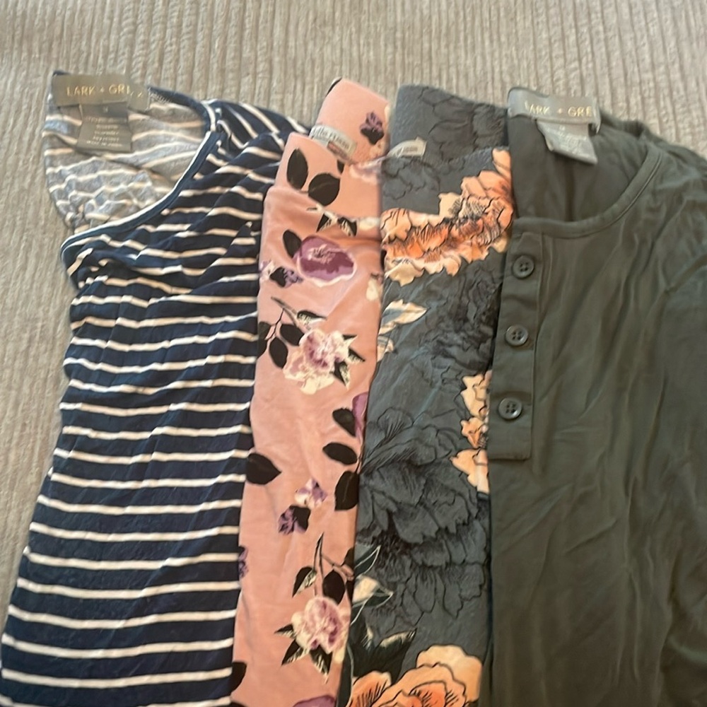2 cap sleeved mid length dresses and 2 slit skirts